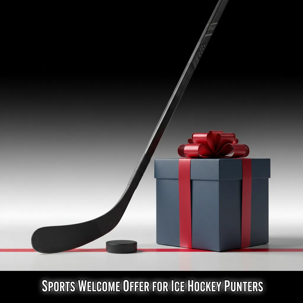 Promotional banner for ice hockey betting welcome offer: matched free bet after first qualifying stake; T&Cs apply.